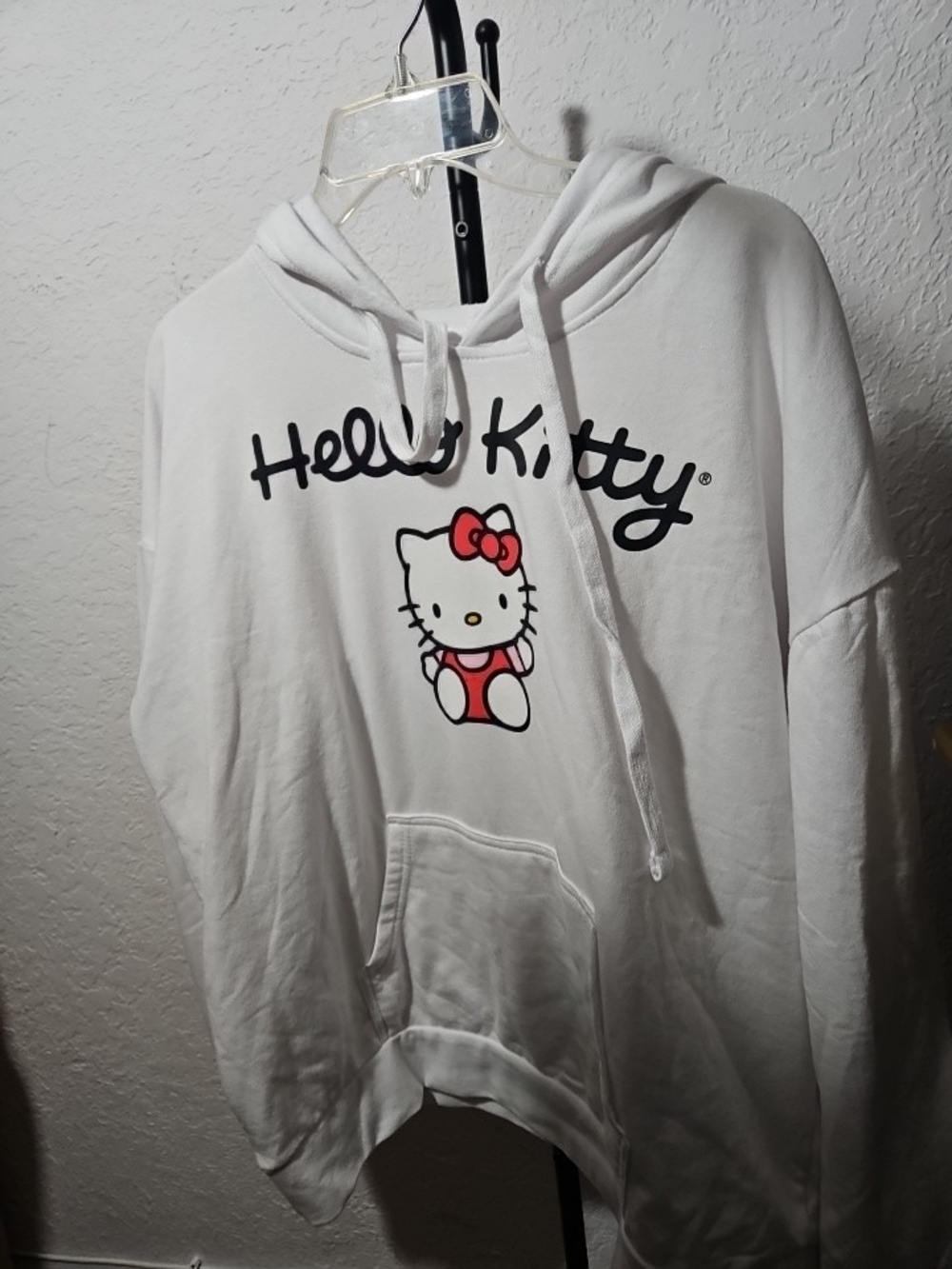 Hello Kitty White Hoodie with Red Accent Graphic